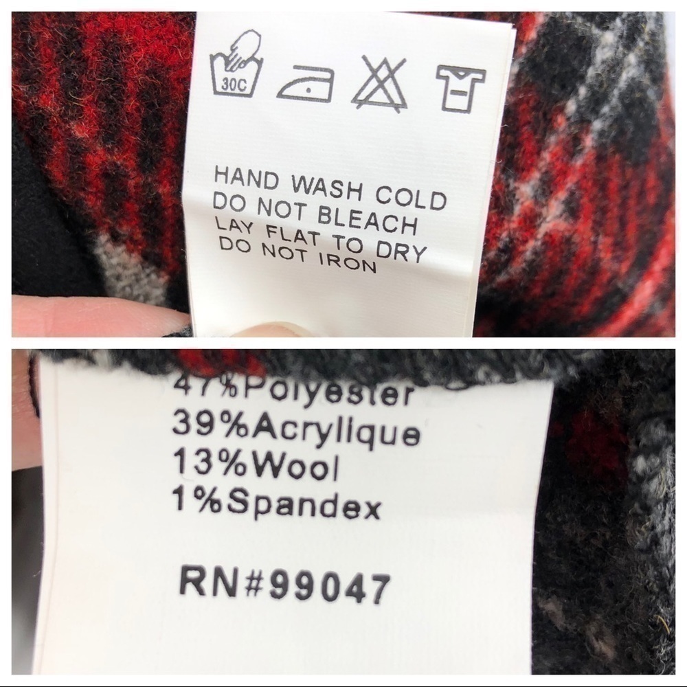 Artistic Red And Black Patchwork Blazer - image 7